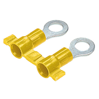 PV10-6RB-2K Reel Smart Type PV-RB Ring Terminal, 10 AWG Conductor, 1.02 in L, Insulation Support/Funnel Entry/Internal Serration Barrel, Copper, Yellow