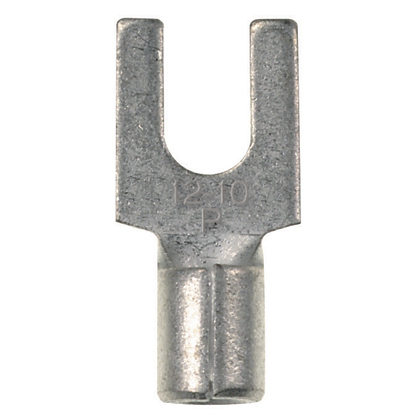 P18-10F-C Pan-Term Loose Piece Non-Insulated Fork Terminal, #16 Conductor, 0.71 in L, Brazed Seam Barrel, Copper, Metallic