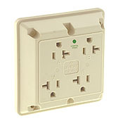 21254-I 1-Phase 4-in-1 Extra Heavy Duty Grounding Straight Blade Receptacle, 125 V AC, 20 A, 2 Poles, 3 Wires, Ivory