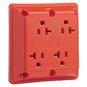 21254-HI 1-Phase 4-in-1 Extra Heavy Duty Grounding Straight Blade Receptacle, 250 V AC, 20 A, 2 Poles, 3 Wires, Ivory