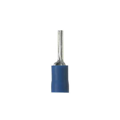 PV14-P47-C Pan-Term PV Series Loose Piece Insulated Standard Pin Terminal, 16 to 14 AWG Conductor, 0.07 in Dia x 0.49 in L Pin, Copper, Blue