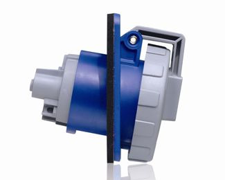 530R9W Watertight Sleeve And Pin Receptacle, 120/208 V AC, 30 A, 4 Poles, 5 Wires, Blue