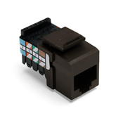 41108-RB8 QuickPort 8-Conductor 8-Position 110-Style Snap-In Connector, USOC/Voice Module, Flush Mount, 1 Port, Plastic, Brown