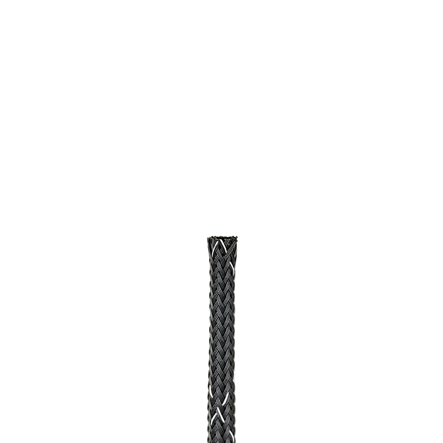 SE25PFR-TR0 Pan-Wrap Expandable Braided Sleeve, 1/4 in Dia x 200 ft L Sleeve, Polyethylene Terephthalate, -94 to 257 deg F, Black
