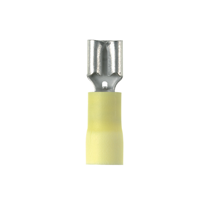 Pan-Term DV10-250-L Disconnect, Yellow, Vinyl, 10-12 AWG, .25 x .032" Tab, PK50