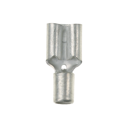D18-250-C Pan-Term Type D Loose Piece Vibration-Resistant Female Disconnect, 18 AWG Conductor, 0.25 in W x 0.032 in THK Tab, Sleeve/Standard Barrel, Brass, Metallic, Non-Insulated