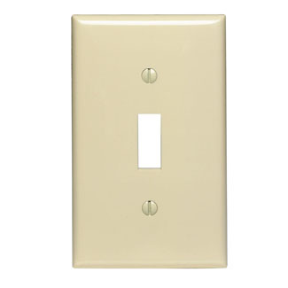 80701-I Standard Size Traditional Wall Plate, 1 Gangs, 2-3/4 in W x 4-1/2 in H, Thermoplastic, Ivory