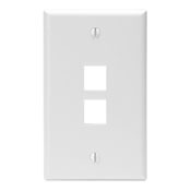 41080-2WP QuickPort Standard Size Wallplate, 1 Gang, 2-3/4 in W, Plastic, Surface Mount