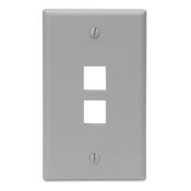 41080-2GP QuickPort Standard Size Wallplate, 1 Gang, 2-3/4 in W, Plastic, Surface Mount