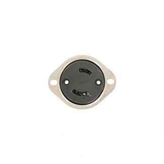 7526-C Non-Grounding Locking Flanged Outlet, 125 V AC, 15 A, 2 Poles, 2 Wires, White