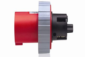 360B7W Flange Mount Watertight Pin And Sleeve Inlet, 480 V AC, 60 A, 2 Poles, 3 Wires, Red