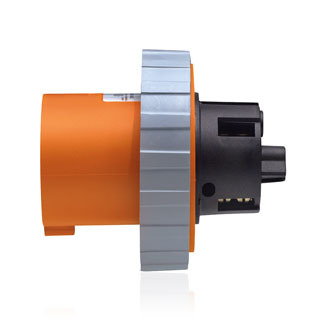 4100B12W Flange Mount Watertight Pin And Sleeve Inlet, 125/250 V AC, 100 A, 3 Poles, 4 Wires, Orange