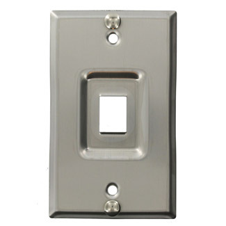 4108W-1SP QuickPort Telephone Wallplate, 1 Gangs, 2-3/4 in W, Stainless Steel, Box Mount