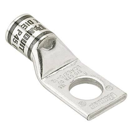 LCAS1-38-E Pan-Lug 1-Hole Compression Lug, 1 AWG Copper/Stranded Conductor, Die Code: P37, 3/8 in Stud, Copper
