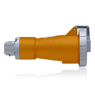420C12W Series II North American Configuration Watertight Pin and Sleeve Connector, 125/250 VAC, 20 A, 3 Poles, 4 Wires, Orange
