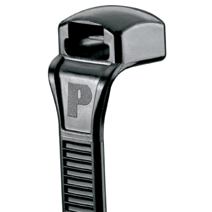 CBR1M-M0 Contour-Ty CBR Cross Section In-Line Miniature Parallel Entry Weather-Resistant Cable Tie, 4.1 in L x 0.2 in W x 0.04 in THK, Nylon 6.6