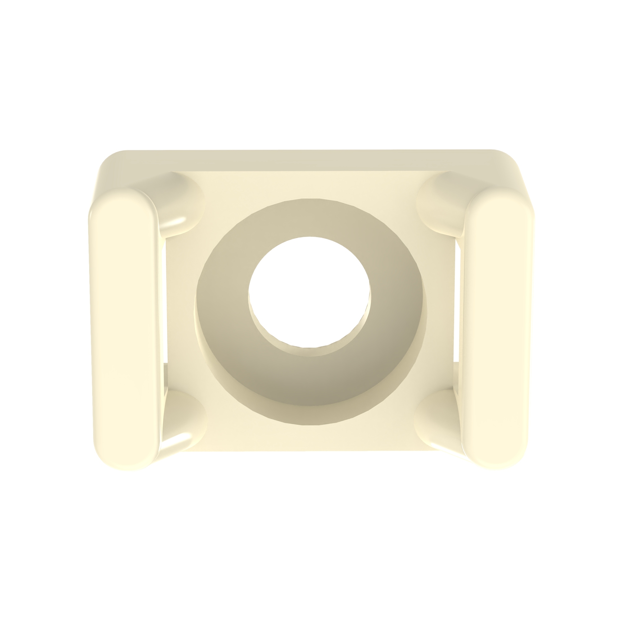 TM2S8-M69 Cable Tie Mount, Ivory, V-0 PA 6.6, 0.63x0.425", #8 Screw