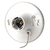 8827-CW1 1-Piece Pull Chain Lampholder, 660 W Lamp, 250 V AC, E26 Lamp