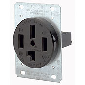 8330 Extra Heavy Duty Non-Grounding Straight Blade Power Receptacle, 120/208 V AC, 30 A, 4 Poles, 4 Wires, Black