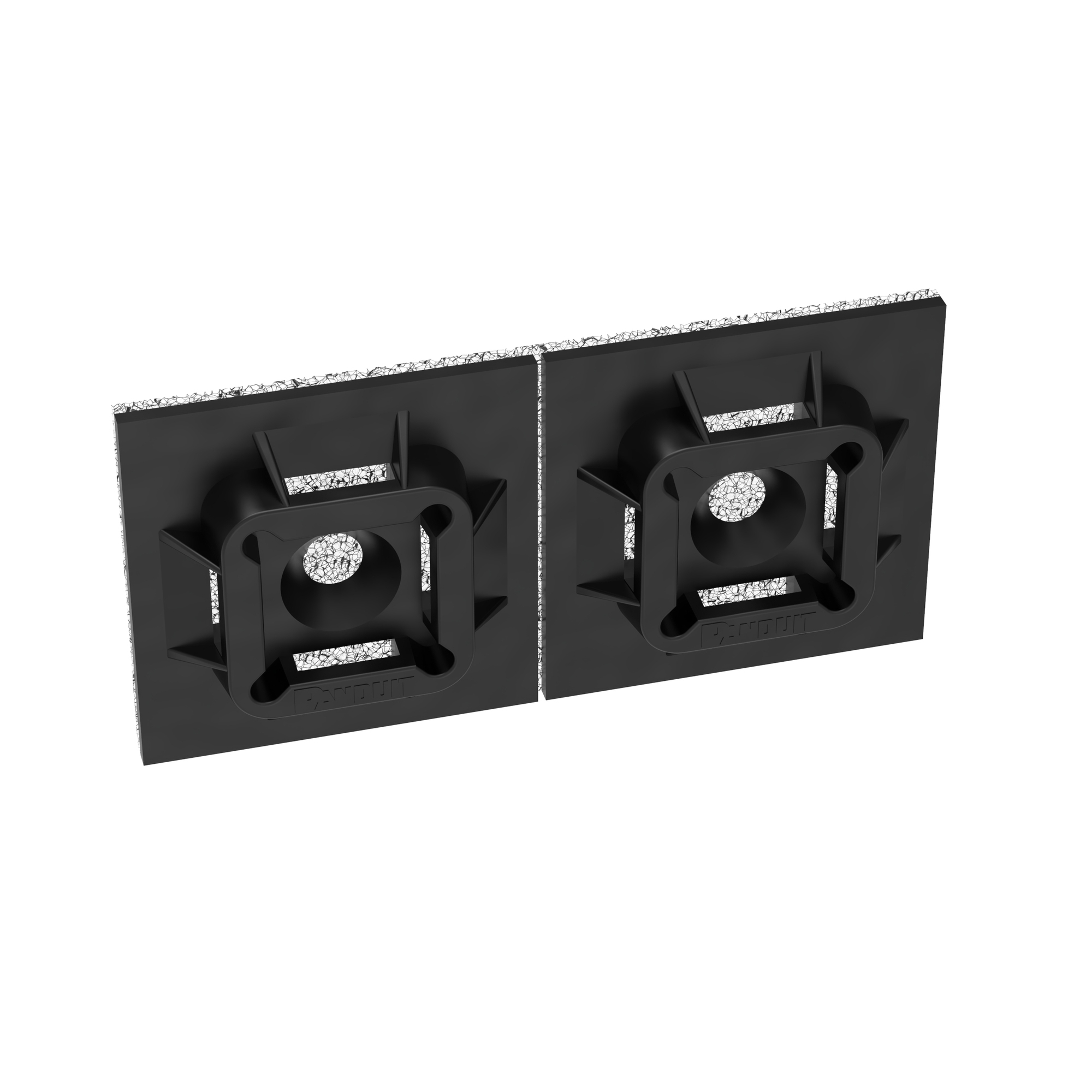 ABM100-AT-D0 Cable Tie Mount, 4-Way, Acrylic Adhesive Tape Mount, 0.19 in W Tie, Nylon 6.6, Black
