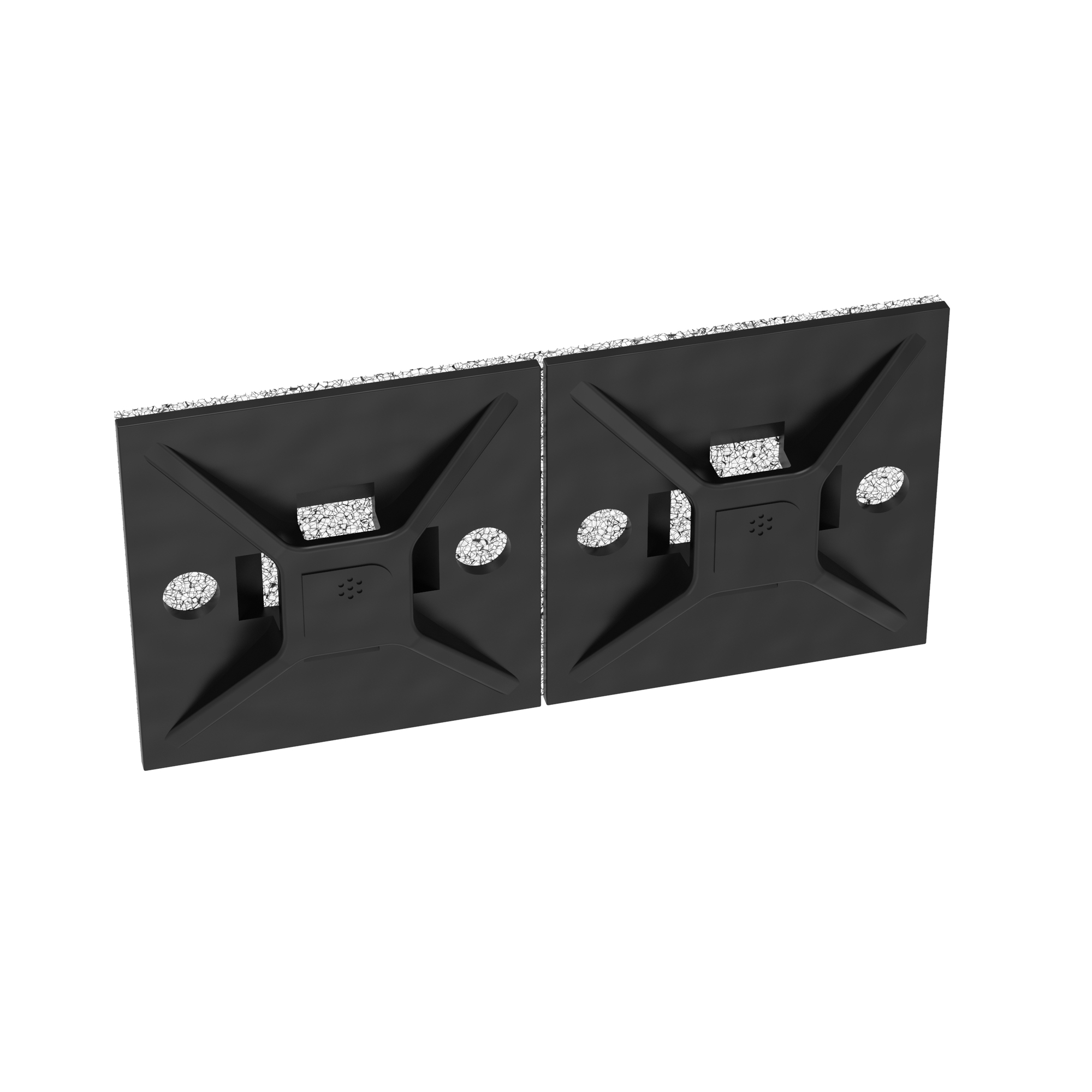 ABM112-AT-C0 Weather-Resistant Cable Tie Mount, 4-Way, Acrylic Adhesive Tape Mount, 0.19 in W Tie, Nylon 6.6, Black