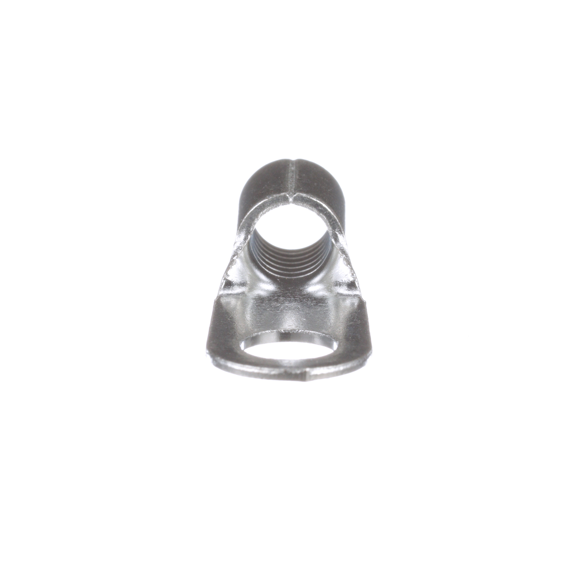 P6-14R-T Pan-Term Type P-R Loose Piece Non-Insulated Ring Terminal, 6 AWG Conductor, 1.21 in L, Brazed Seam/Standard/Internal Serration/Insulation Support Barrel, Copper, Metallic