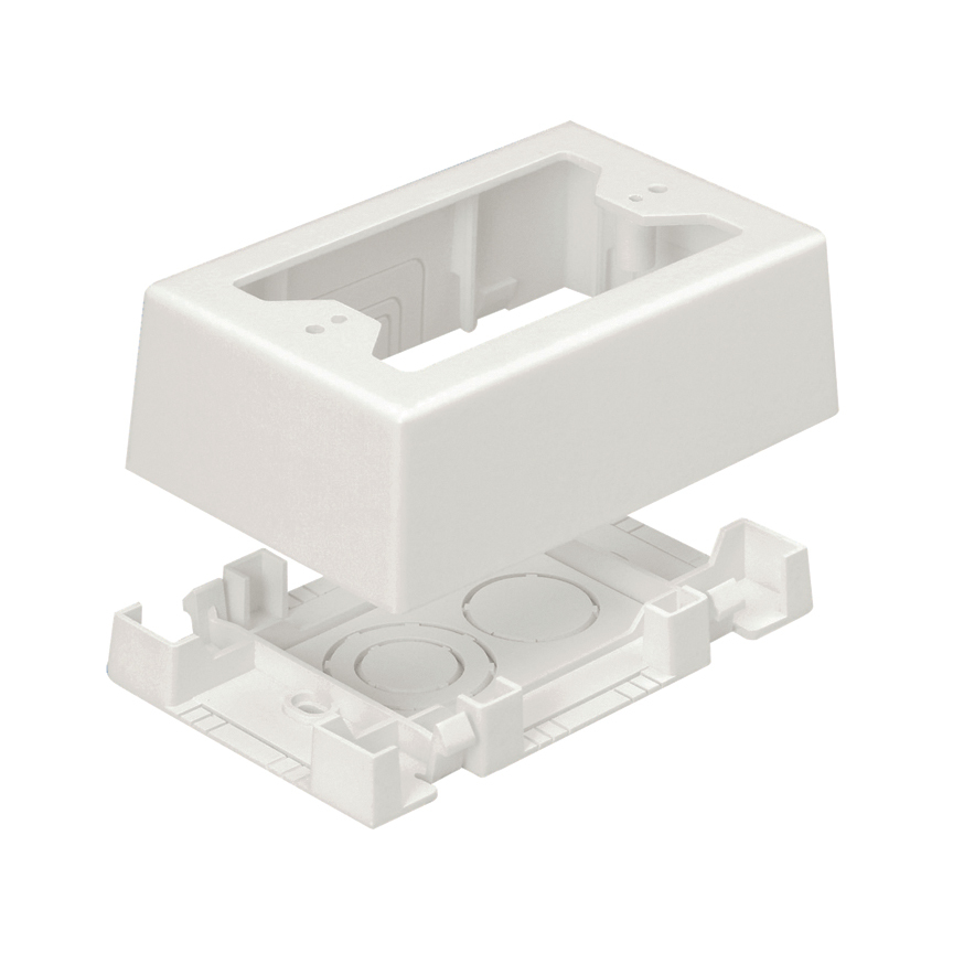 JBX3510IW-A 2-Piece 1-Gang Low Voltage Snap Together Snap Together Outlet Box, 5 in L x 3.26 in W x 1.62 in H, PVC, Off-White