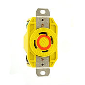 27CM-10 Grounding Locking Receptacle, 125/250 V AC, 30 A, 3 Poles, 4 Wires, Yellow