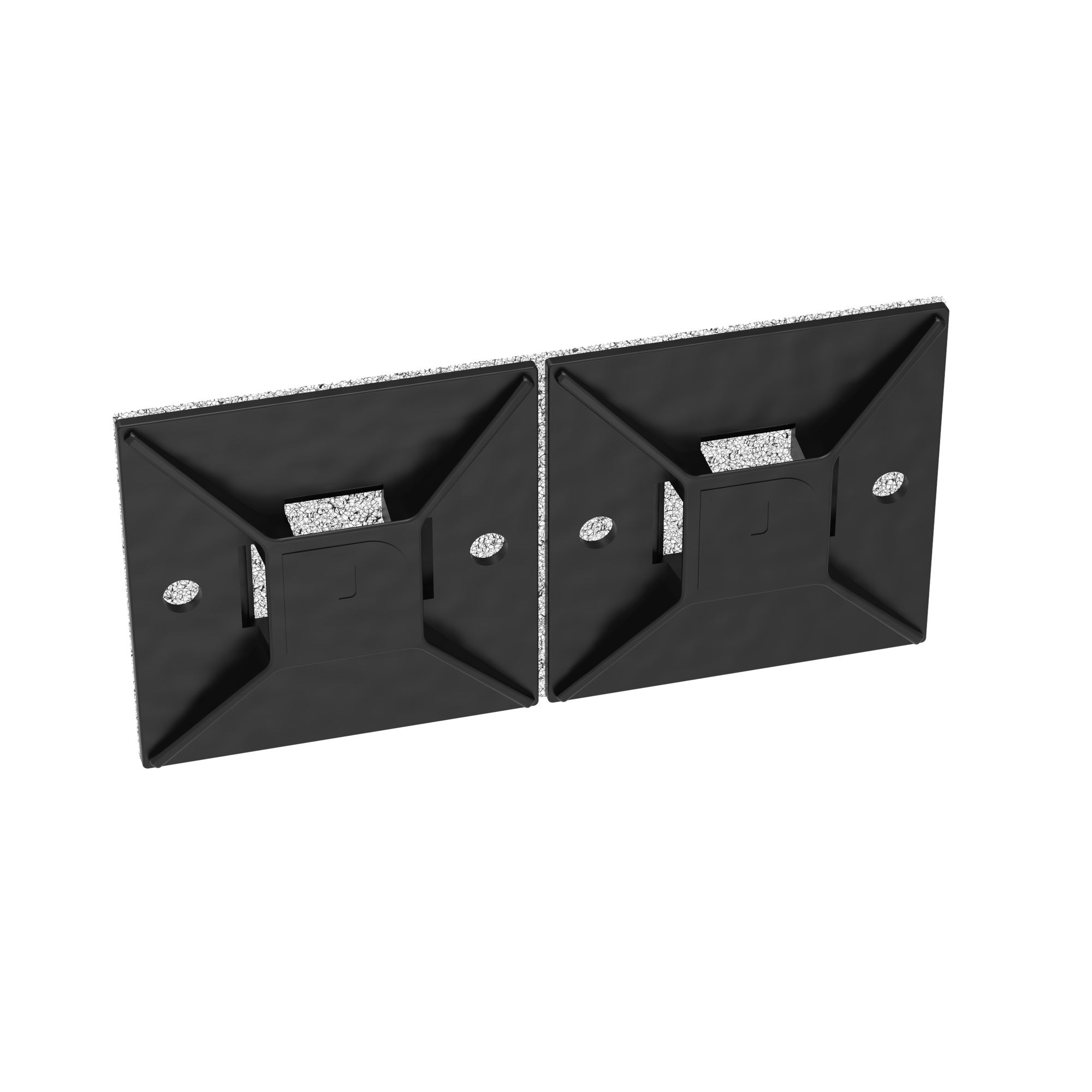 ABM4H-AT-T0 Weather-Resistant Cable Tie Mount, 4-Way, Acrylic Adhesive Tape Mount, 0.35 in W Tie, Nylon 6.6, Black