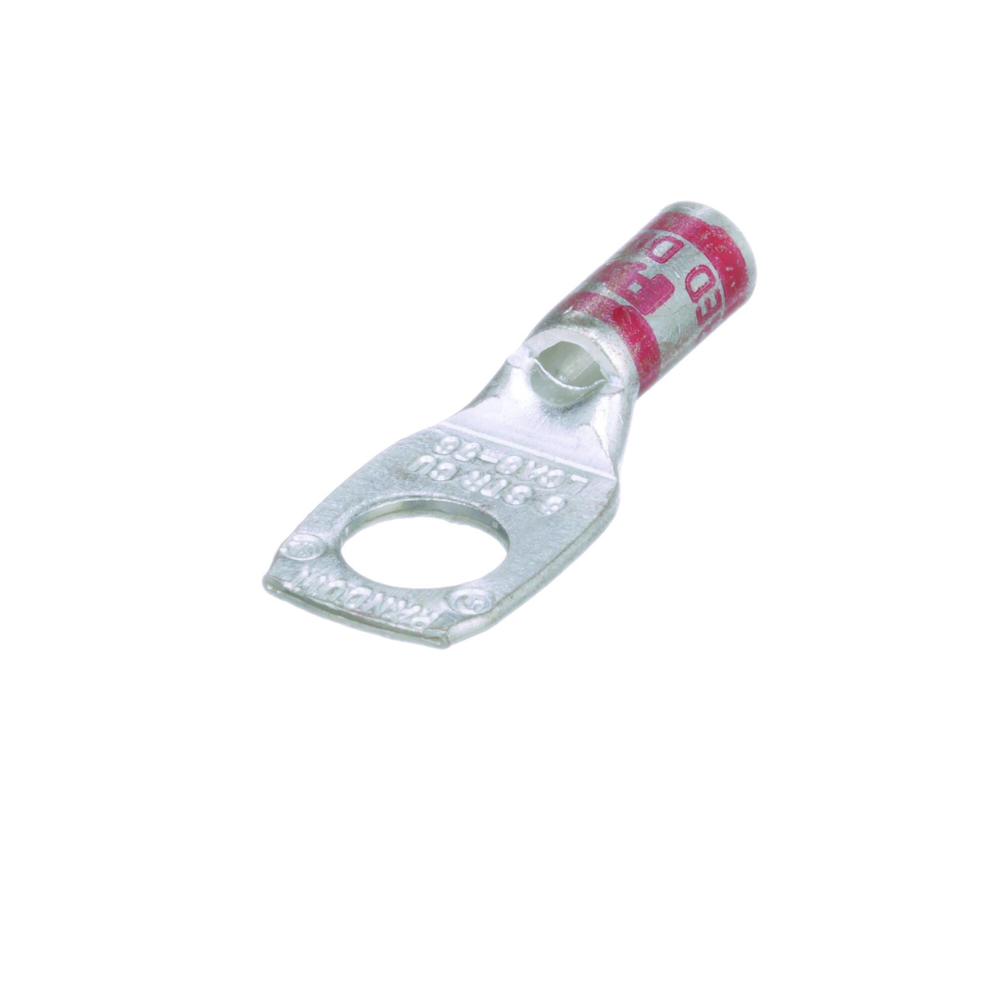 LCA8-56-L Pan-Lug 1-Hole Compression Connector Lug, 8 AWG Stranded Copper Conductor, 42.491 in Stud, Copper