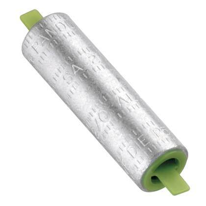 SA2/0-5 Pan-Lug Compression Butt Splice, 2/0 AWG Conductor, 2.31 in L, Seamless Barrel, Aluminum, Olive