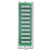 47689-B 9-Slot 1x9 Bridged Telephone Module With Expansion Board, White ABS Bracket