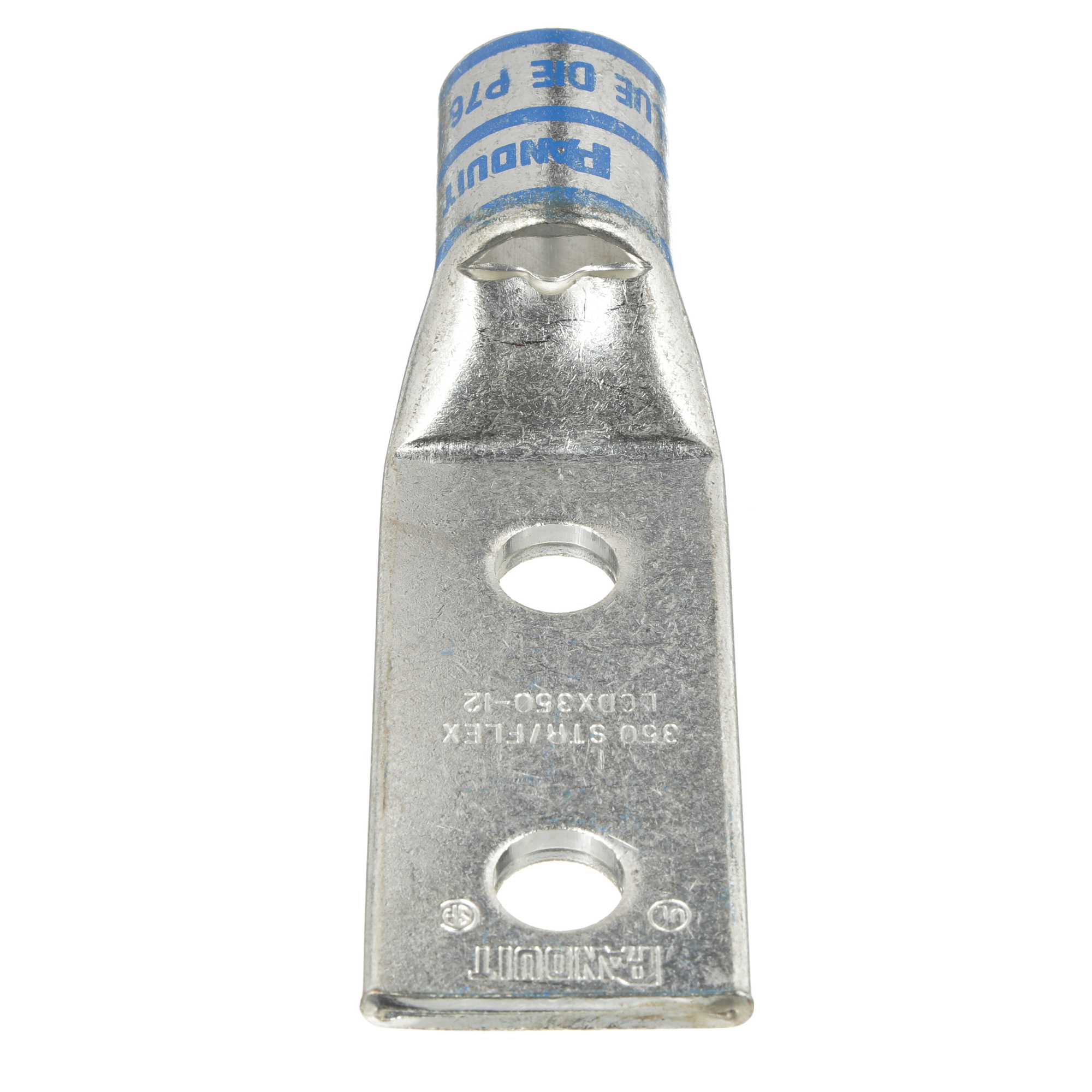 Pan-Lug LCDX350-12-6 Comp. Lug, Flex, Tin Plt Copper, Strt, Two 1/2" Stud, PK6