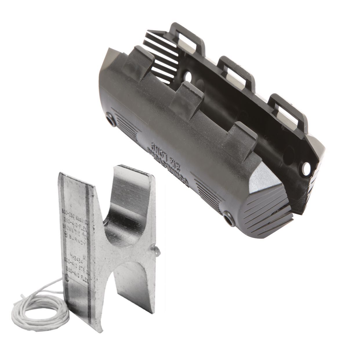 YH2929WC Type YH Compression Tap Connector With Black Flame Retardant Cover, Figure H Shape, 1 Taps, 2 AWG to 250 kcmil Main/Run, 2 AWG to 250 kcmil Tap, Copper