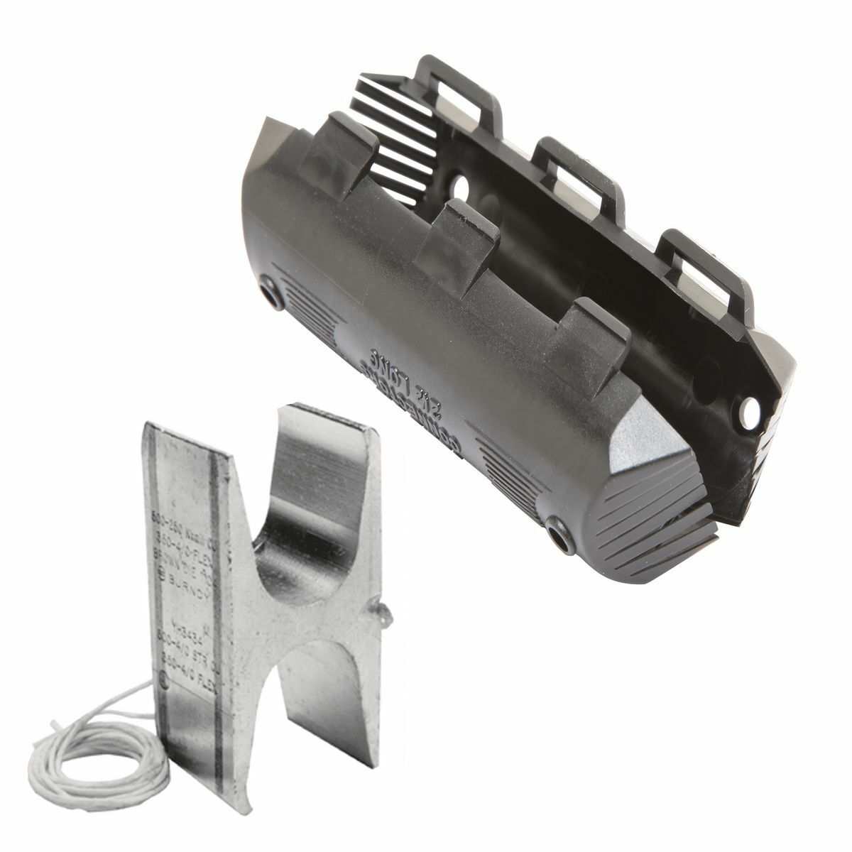 YH3434WC Type YH Compression Tap Connector With Black Flame Retardant Cover, Figure H Shape, 1 Taps, 4/0 AWG to 500 kcmil Main/Run, 4/0 AWG to 500 kcmil Tap, Copper
