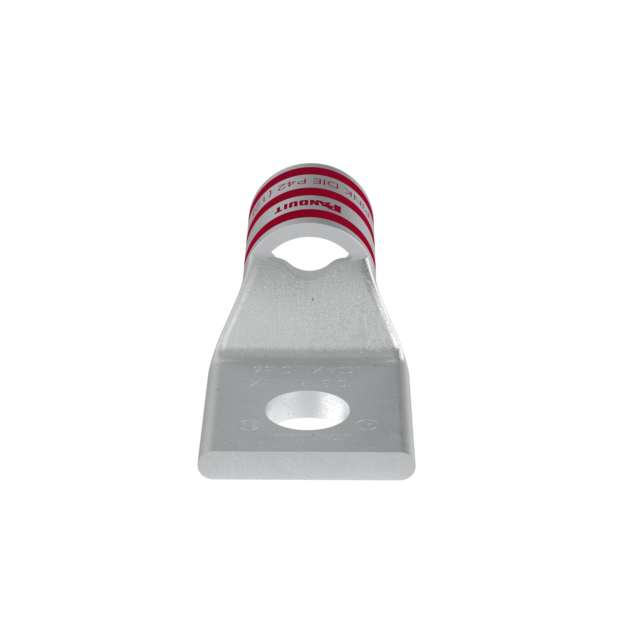 LCAX1/0-56-X Pan-Lug 1-Hole Compression Lug Connector With Inspection Window, 1/0 AWG Flexible Copper Conductor, Die Code: P42, 5/16 in Stud, Tin Plated Copper