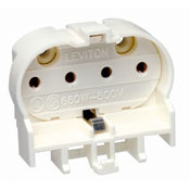 13454 Straight-In Double Edge Twin Tube Lampholder, 660 W Lamp, 600 VAC, 2G11 Lamp