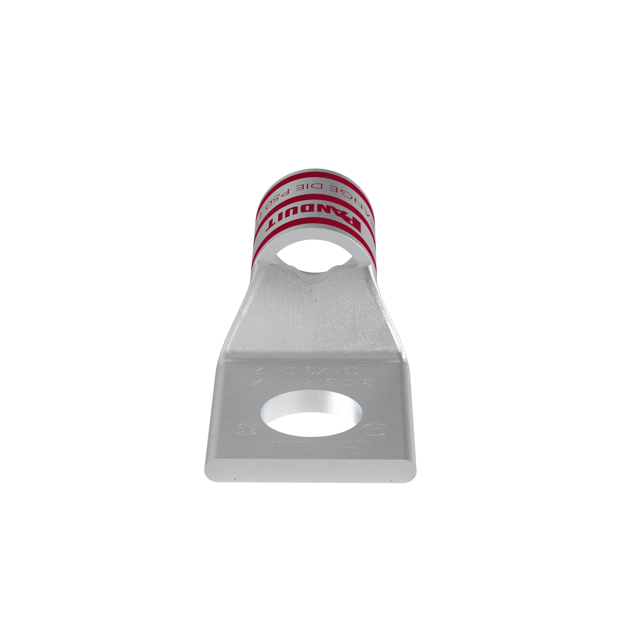 LCAX3/0-12-X Pan-Lug 1-Hole Compression Lug Connector With Inspection Window, 3/0 AWG Flexible Copper Conductor, Die Code: P50, 1/2 in Stud, Tin Plated Copper