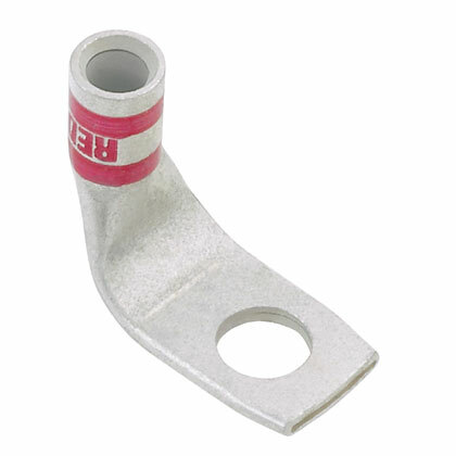 Pan-Lug LCAX4/0-38F-X Comp. Lug, 4/0, Tin Plt Copper, 90, One 0.37" Stud, PK10