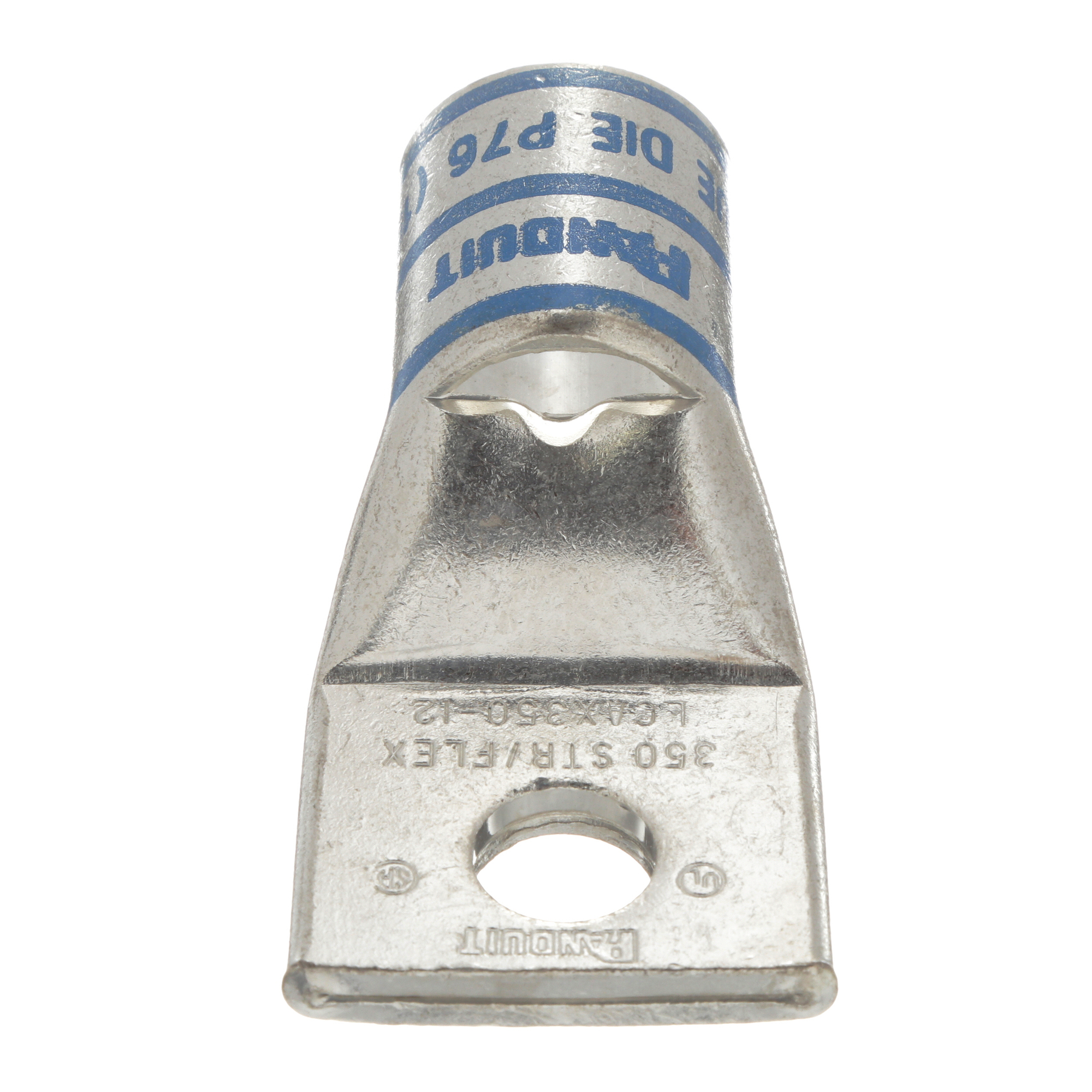 Pan-Lug LCAX350-12-6 Comp. Lug, 350, Tin Plt Copper, Strt, One 1/2" Stud, PK6