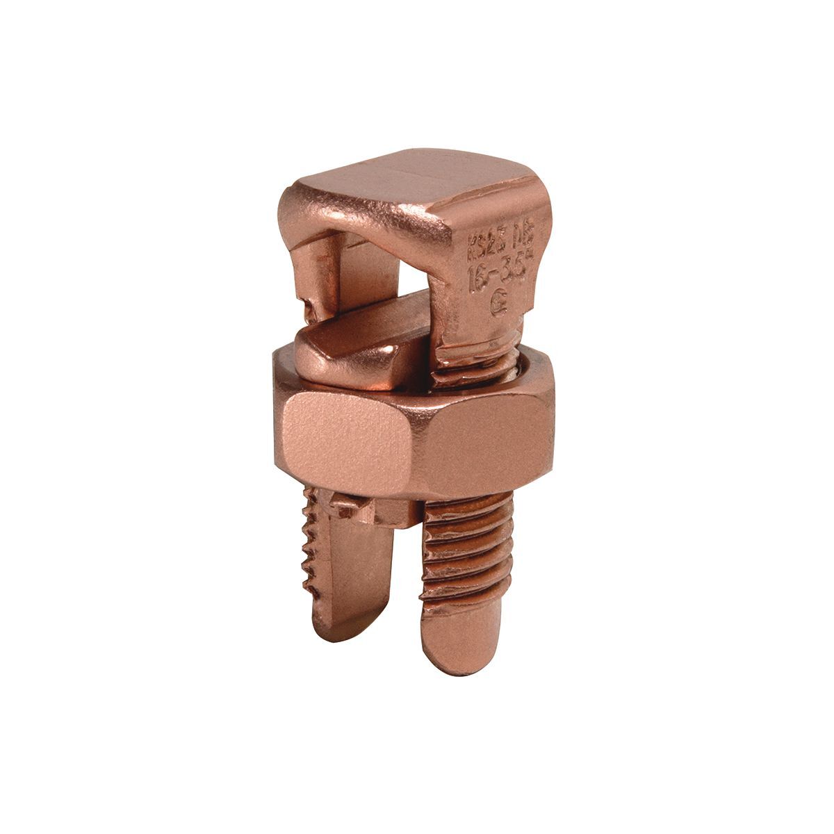 KS25 KS Series Type KS Compact Split Bolt, (1) 4 to 1/0 AWG Stranded Copper Conductor, 1.77 in L, Copper Alloy