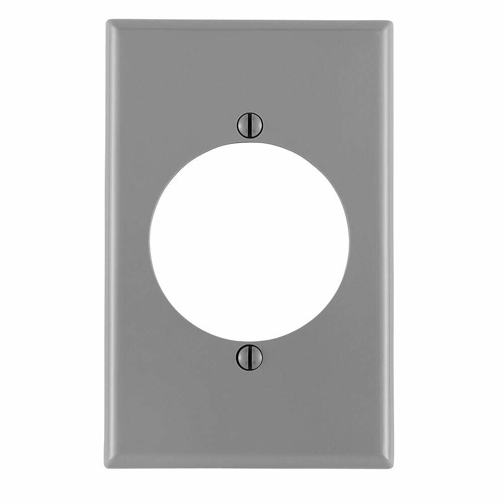 80728-GY Midway Size Traditional Receptacle Wall Plate, 1 Gangs, 3-1/8 in W x 4-7/8 in H, Thermoplastic, Gray