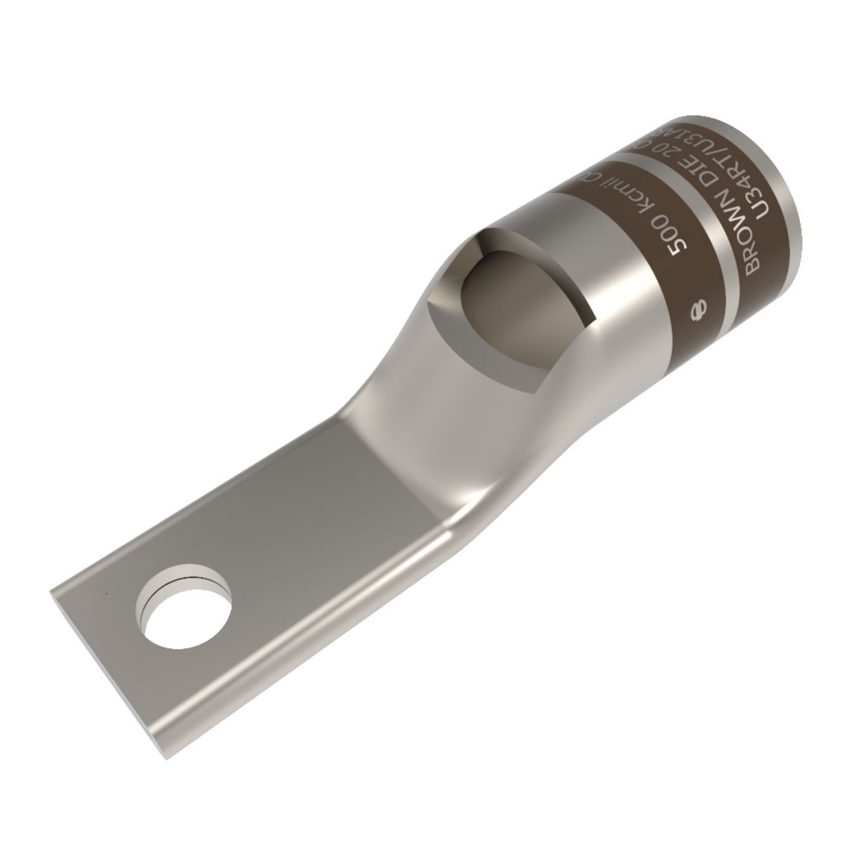 YA34LNT38 YA-L-NT 1-Hole Compression Lug With Inspection Window, 500 kcmil Copper Conductor, Die Code: 20/299, 3/8 in Stud, Copper
