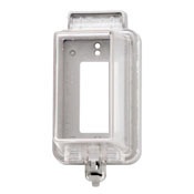 5977-DCL Decora Extra Deep Rainproof While-in-Use Standard Wall Plate Cover with Self Closing Lid, 1 Gangs, 3.3 in W x 6.59 in H, Thermoplastic, Clear