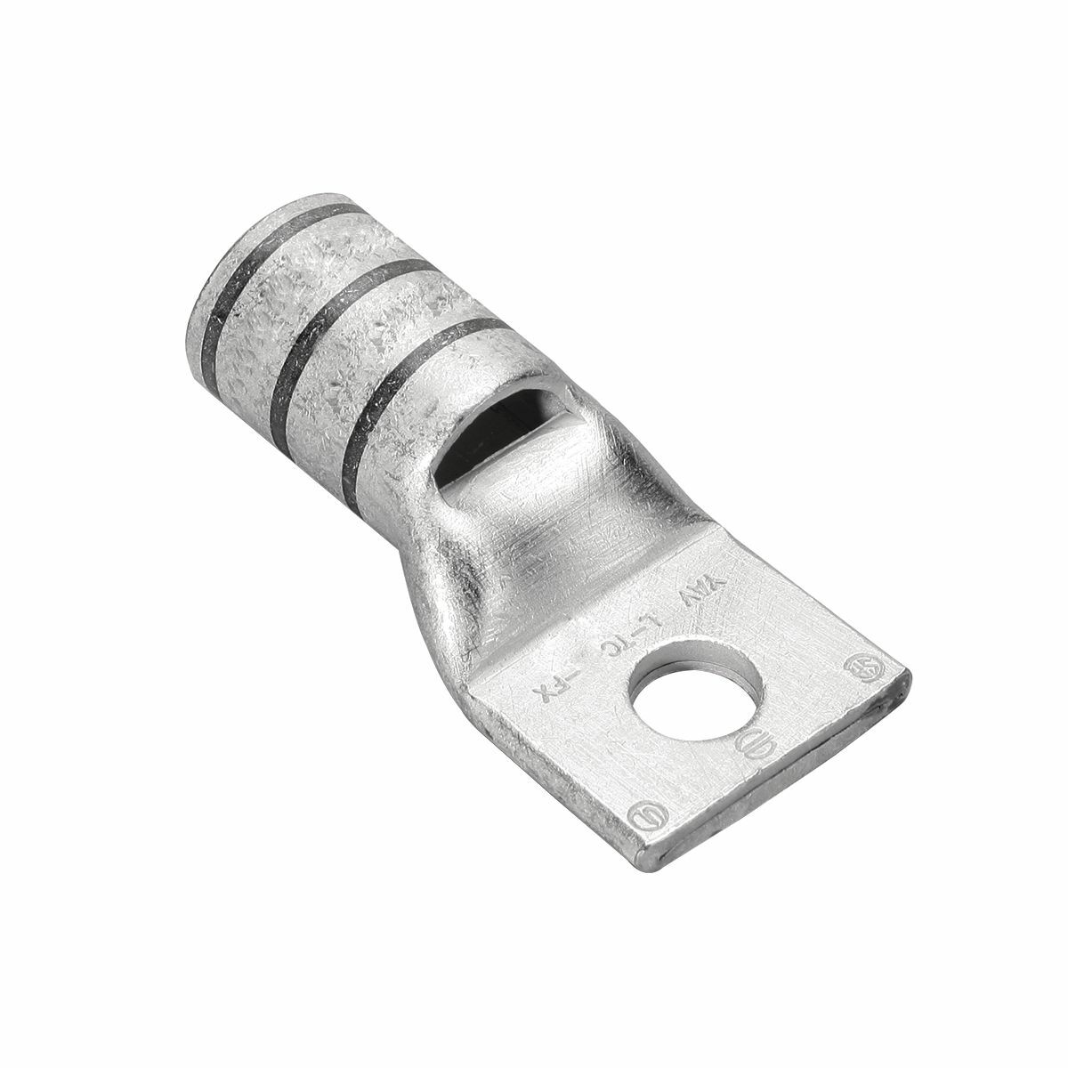 YAV2CLTC38FX YAV-L-TC-FX 1-Hole Compression Lug With Inspection Window, 2 AWG Flexible/Solid/Stranded Copper Conductor, Die Code: 10, 3/8 in Stud, Copper