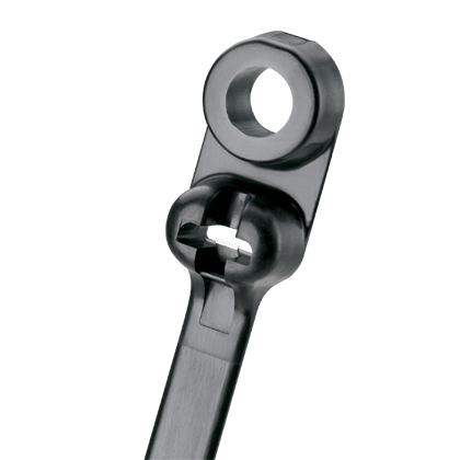 Dome-Top BC2S-S10-C0 Locking Clamp Barb Tie, Black, UV PA6.6, M5, 8.5"L, 50lb
