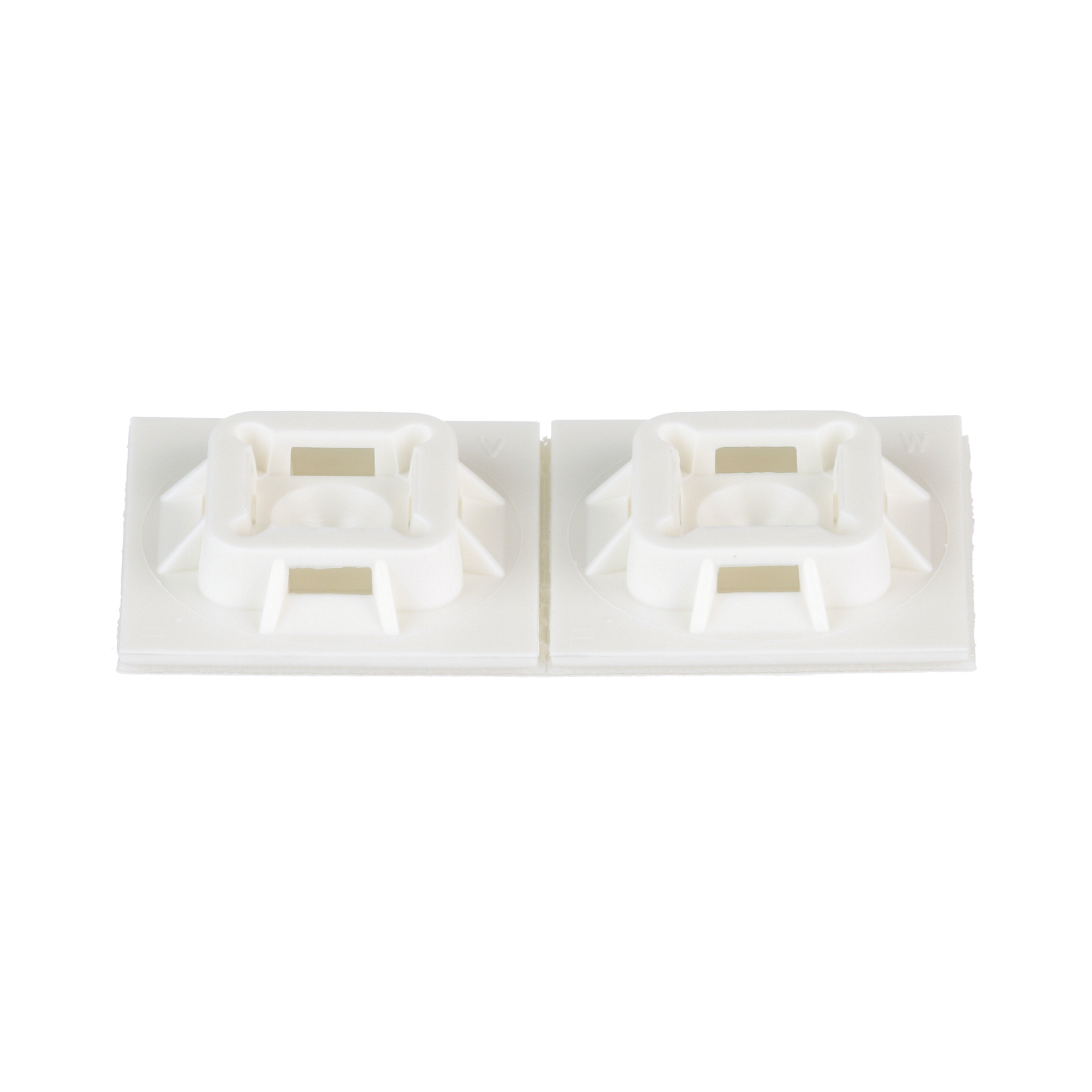 ABM100-AT-C Cable Tie Mount, 4-Way, Acrylic Adhesive Tape Mount, 0.19 in W Tie, Nylon 6.6, White
