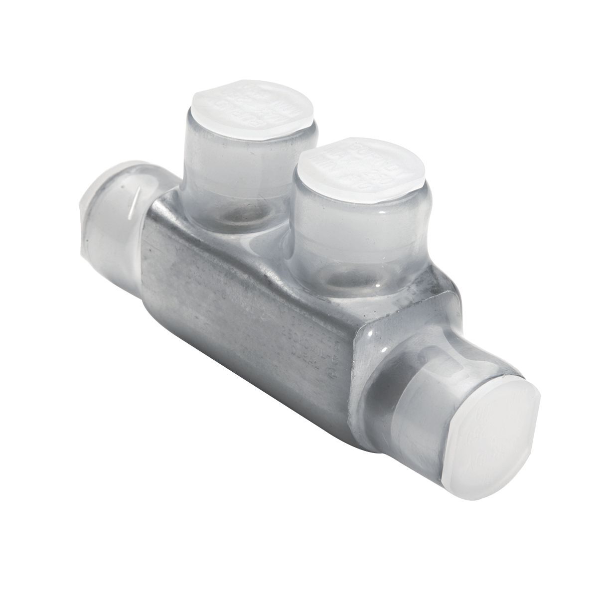 BISR250 2-Port In-Line Splice Reducer, Aluminum/Copper Conductor, 10 AWG to 250 kcmil Run/Main, Aluminum