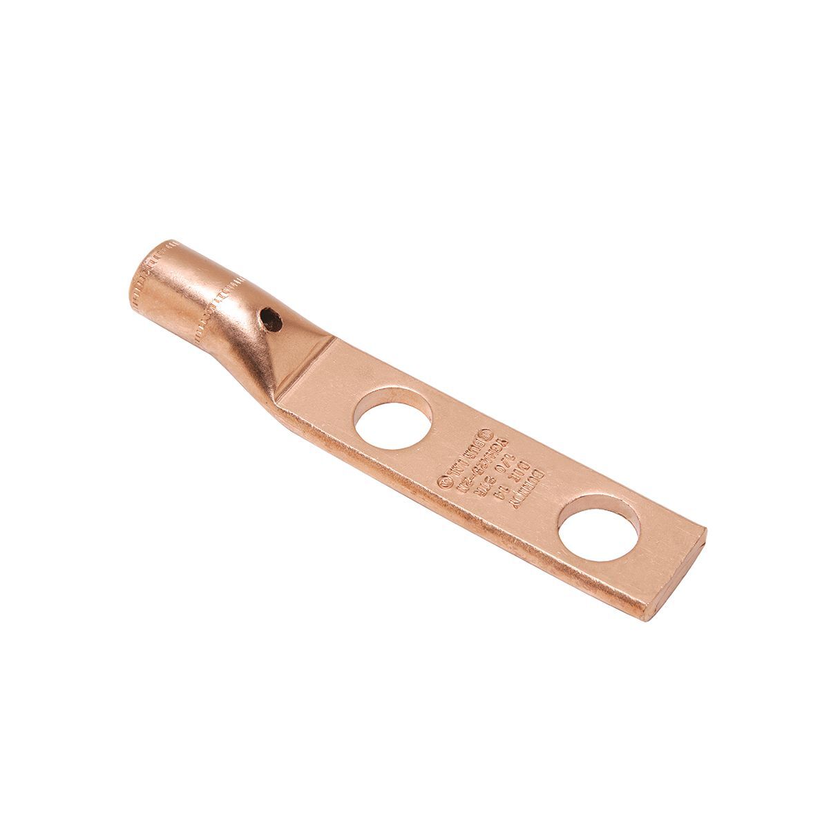 YGHA2C2N YGHA 2-Hole Heavy Duty Irreversible Compression Terminal With Inspection Probe Hole, 2 AWG Stranded Copper Conductor, Die Code: 11, 1/2 in Stud, Copper