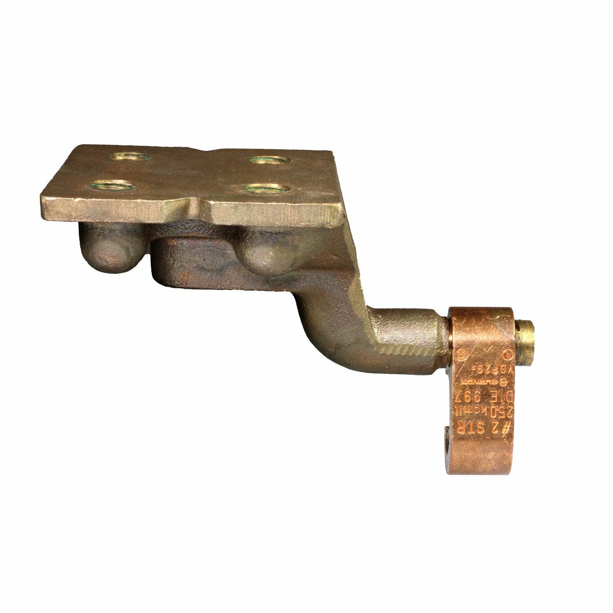 YGF344N Type YGF Compression Grounding Plate, 250 to 500 kcmil Cable, 3-3/4 in H x 3-3/4 in W Plate, 1/2 in Plate Hole, Cast Copper Alloy